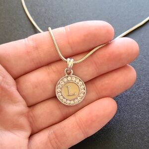 Casual Silver "L" Pendant Necklace